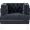 Velvet Upholstered Chair With Tufted Details And Acrylic Legs Benzara | * Clearance