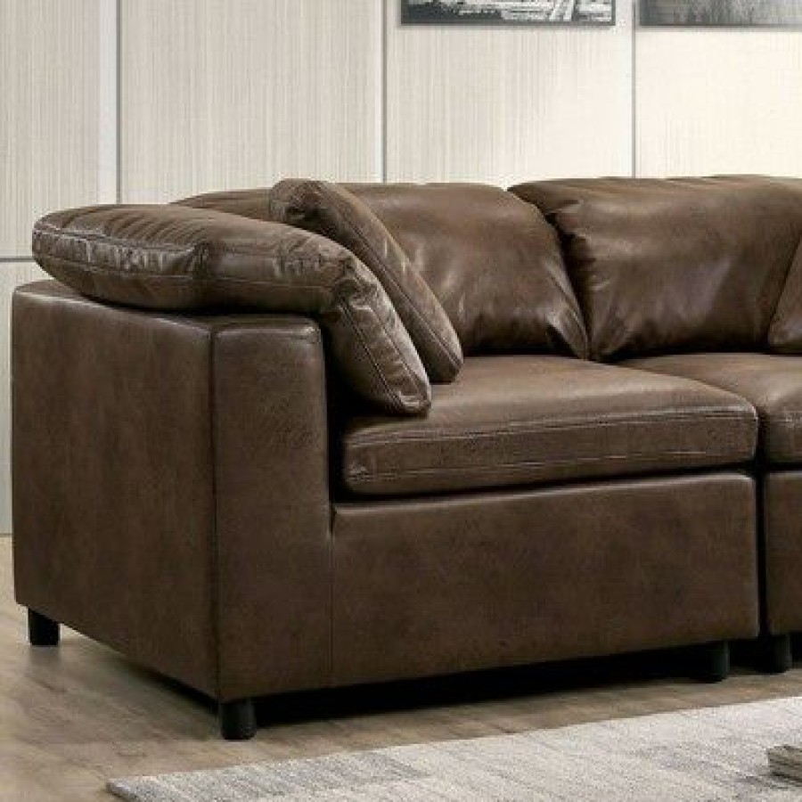 Turnsworth Box Cushion Seat Corner Chair Brown Mibasics | * Best