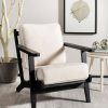 Nico Mid Century Accent Chair Bone White/Black Safavieh | * Clearance