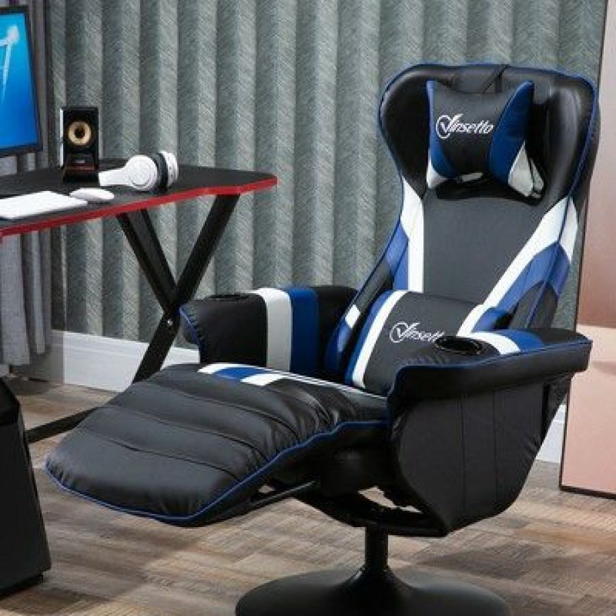 Vinsetto Racing Style Video Game Chair Living Room Recliner With Reclining Backrest And Footrest | * New