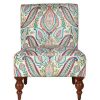 Slipper Accent Chair And Ottoman Coral/Turquoise Homepop | * New