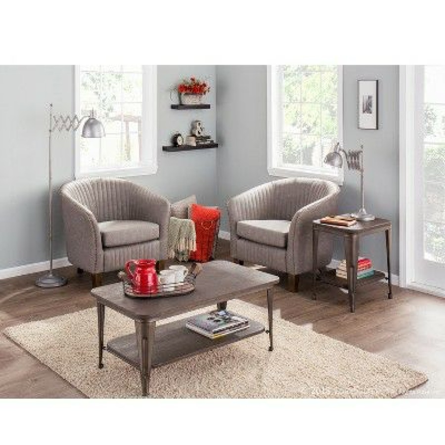 Shelton Contemporary Club Chair Light Gray Lumisource | * New