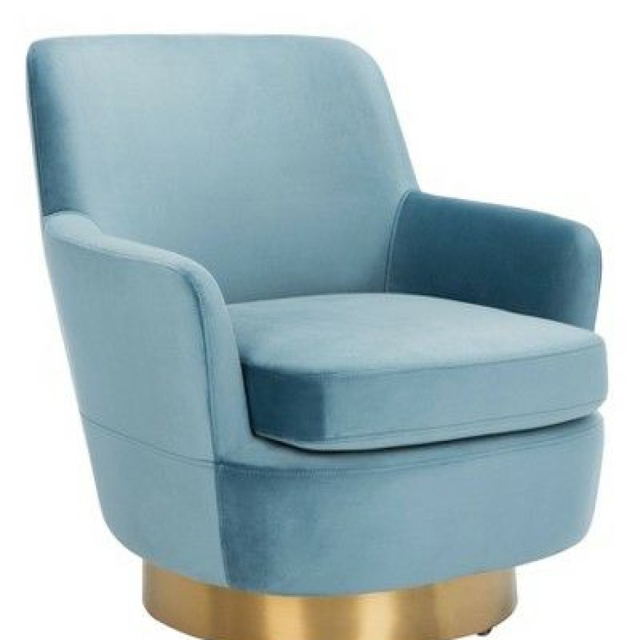 Pyrite Velvet Swivel Chair Safavieh | * Online