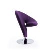 Set Of 2 Curl Wool Blend Swivel Accent Chairs Purple Manhattan Comfort | * Best