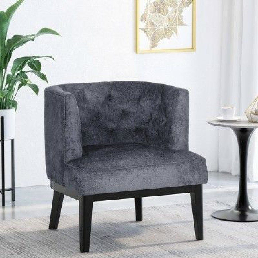 Clough Contemporary Fabric Tufted Accent Chair Christopher Knight Home | * Hot