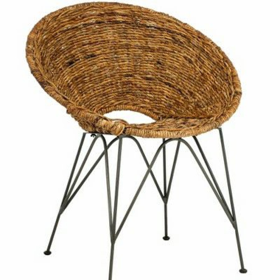 Sierra Rattan Accent Chair Natural/Dark Steel Safavieh | * Online