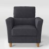 Georgia Upholstered Accent Armchair Dark Gray Corliving | * Wholesale