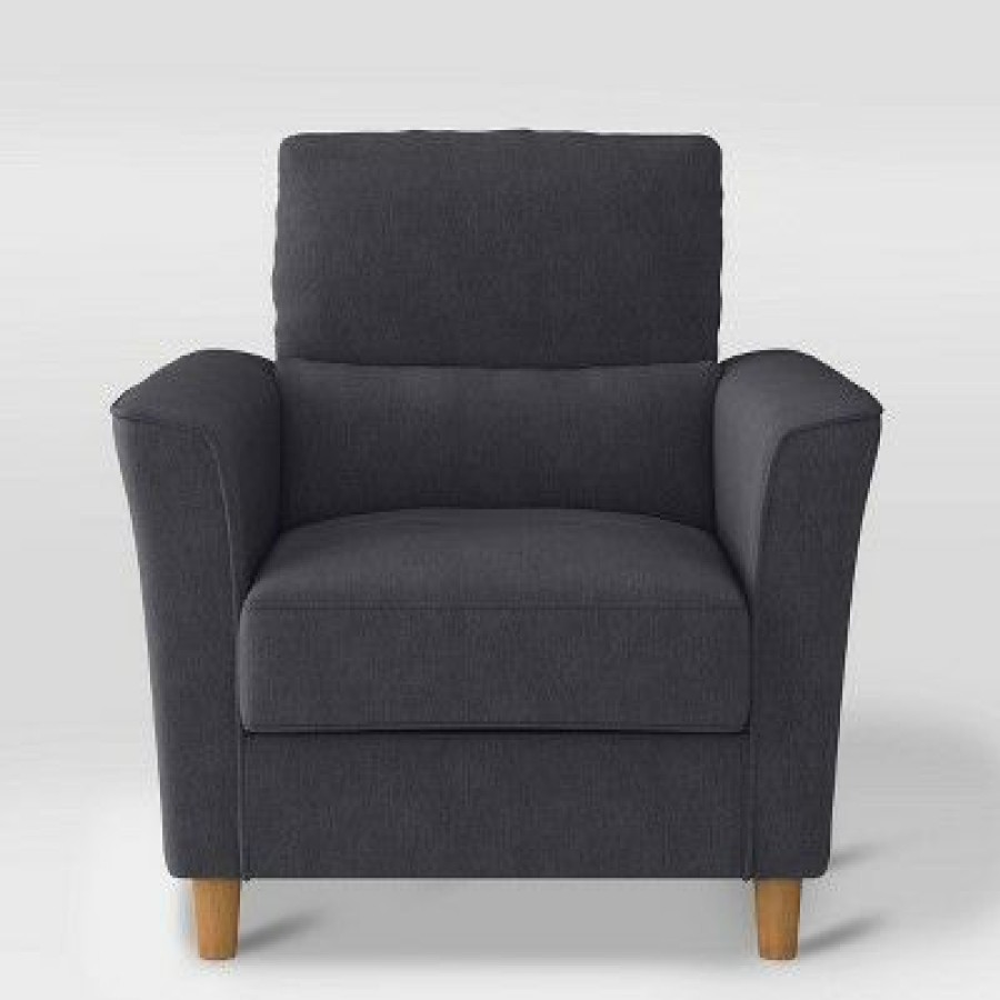 Georgia Upholstered Accent Armchair Dark Gray Corliving | * Wholesale