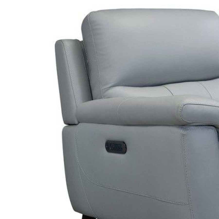 Lizette Contemporary Leather Power Recliner Chair With Usb Gray Armen Living | * Best