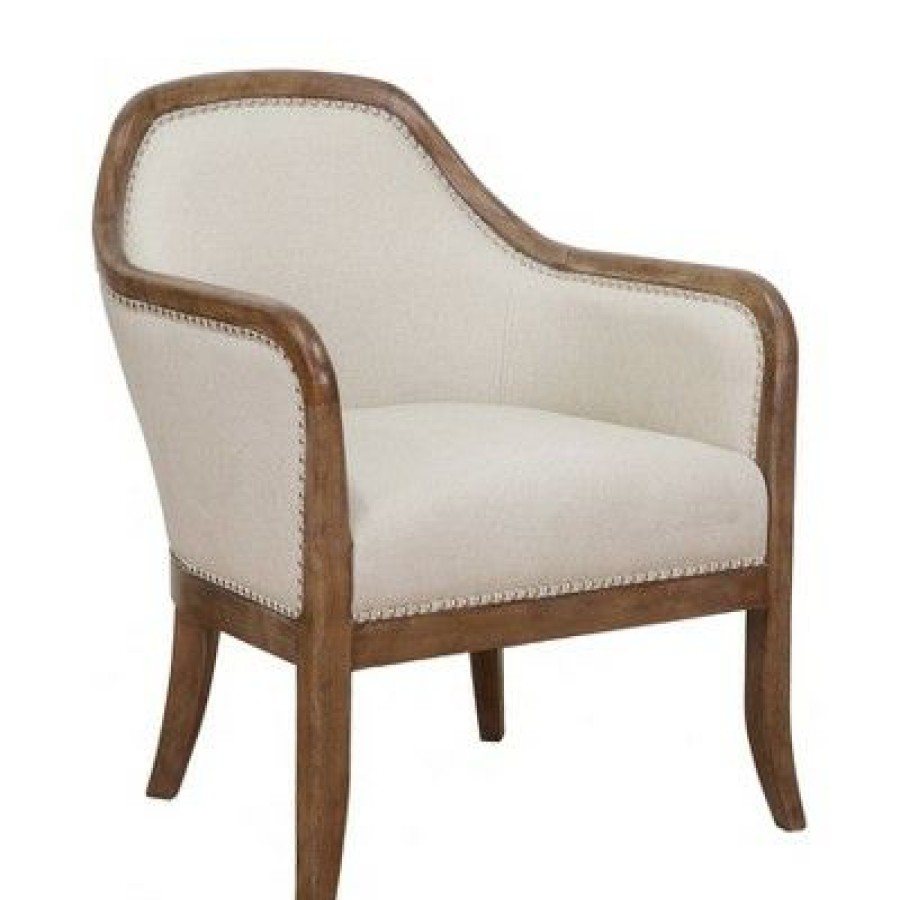 Farmhouse Style Accent Chair Beige Homefare | * Online