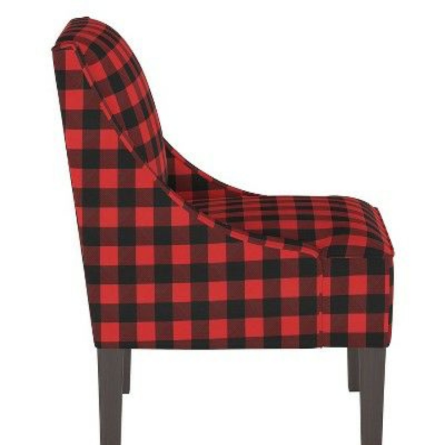 Swoop Armchair Classic Gingham Red Black Skyline Furniture | * Hot