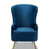 Melissa Velvet Fabric Upholstered Living Room Accent Chair Royal Blue/Gold Baxton Studio | * Clearance