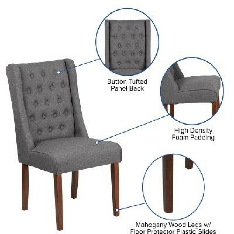 Flash Furniture Hercules Preston Series Tufted Parsons Chair With Side Panel Detail | * Online