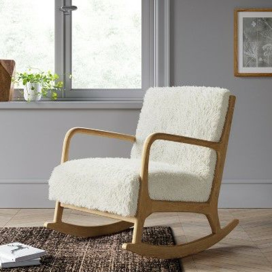 Esters Wood Armchair Sherpa White Project 62 | * New