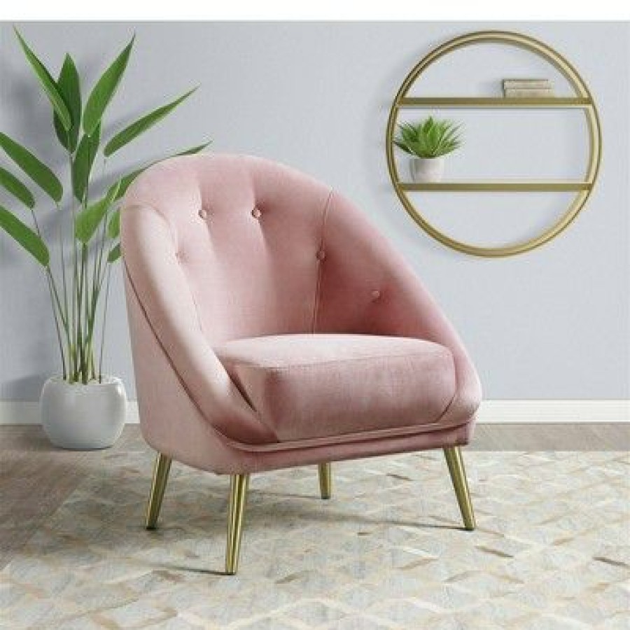 Taryn Chair With Gold Legs Blush Pink Picket House Furnishings | * Hot