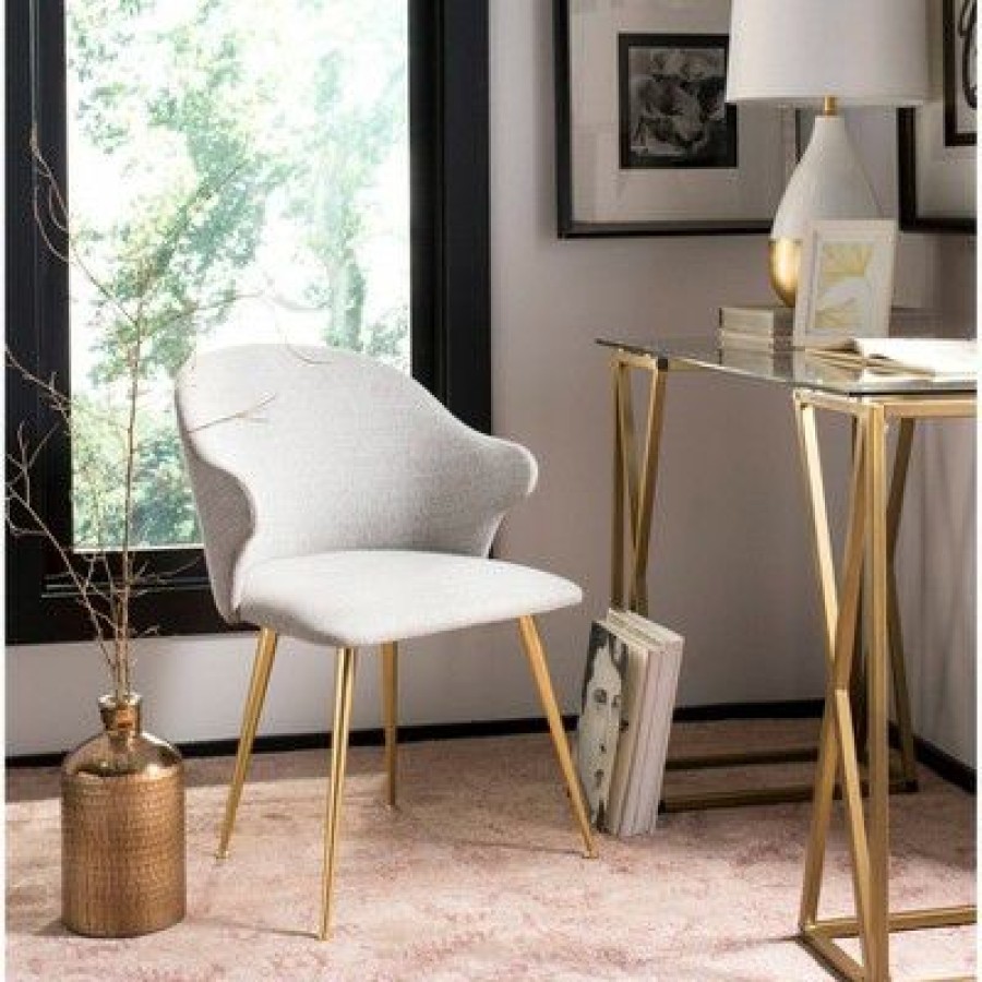 Edmond Arm Chair Light Gray Safavieh | * New