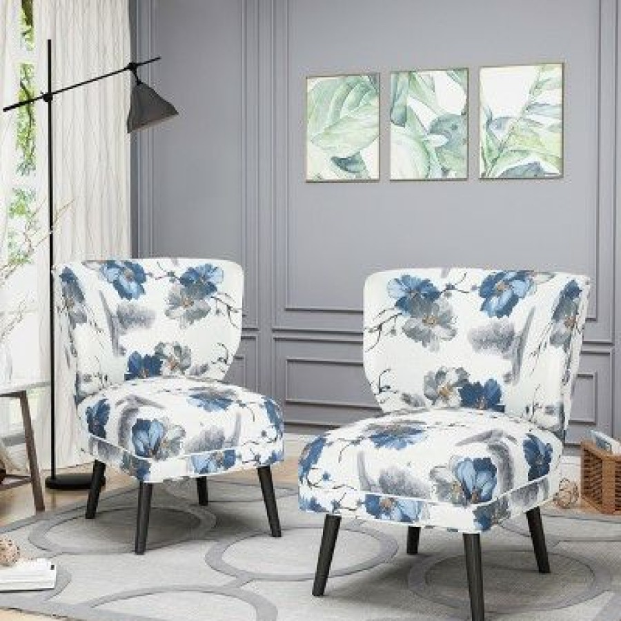 Set Of 2 Desdemona Modern Farmhouse Accent Chair Blue Christopher Knight Home | * Wholesale