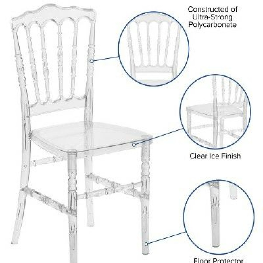 Flash Furniture Flash Elegance Crystal Ice Napoleon Stacking Chair | * Clearance