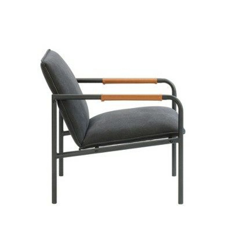 Sauder Boulevard Cafe Metal Lounge Chair Charcoal Gray | * Online