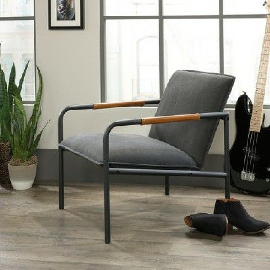 Sauder Boulevard Cafe Metal Lounge Chair Charcoal Gray | * Online