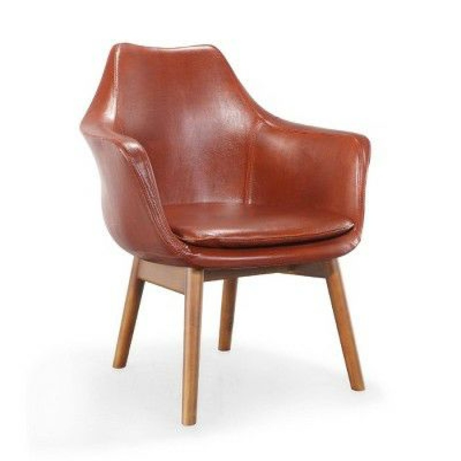 Set Of 2 Cronkite Faux Leather Accent Chairs Brown Manhattan Comfort | * Clearance