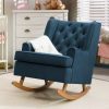 Boston Tufted Fabric Rocking Chair Navy Blue Corliving | * Online