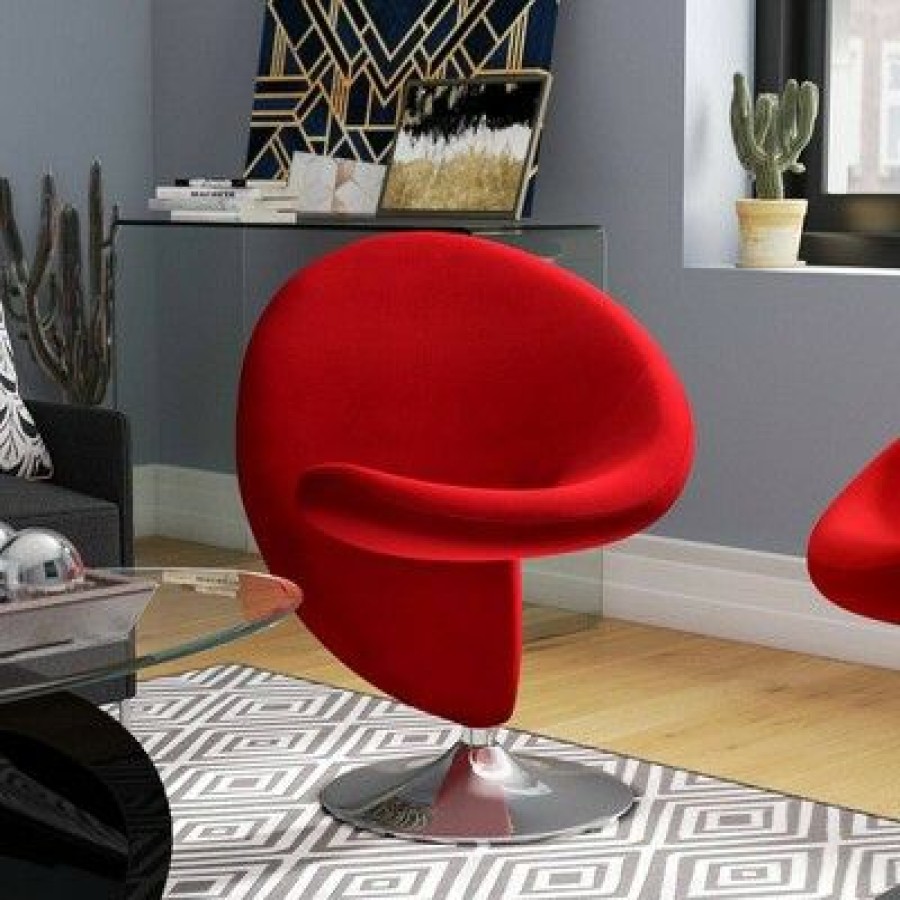 Curl Wool Blend Swivel Accent Chair Manhattan Comfort | * Online