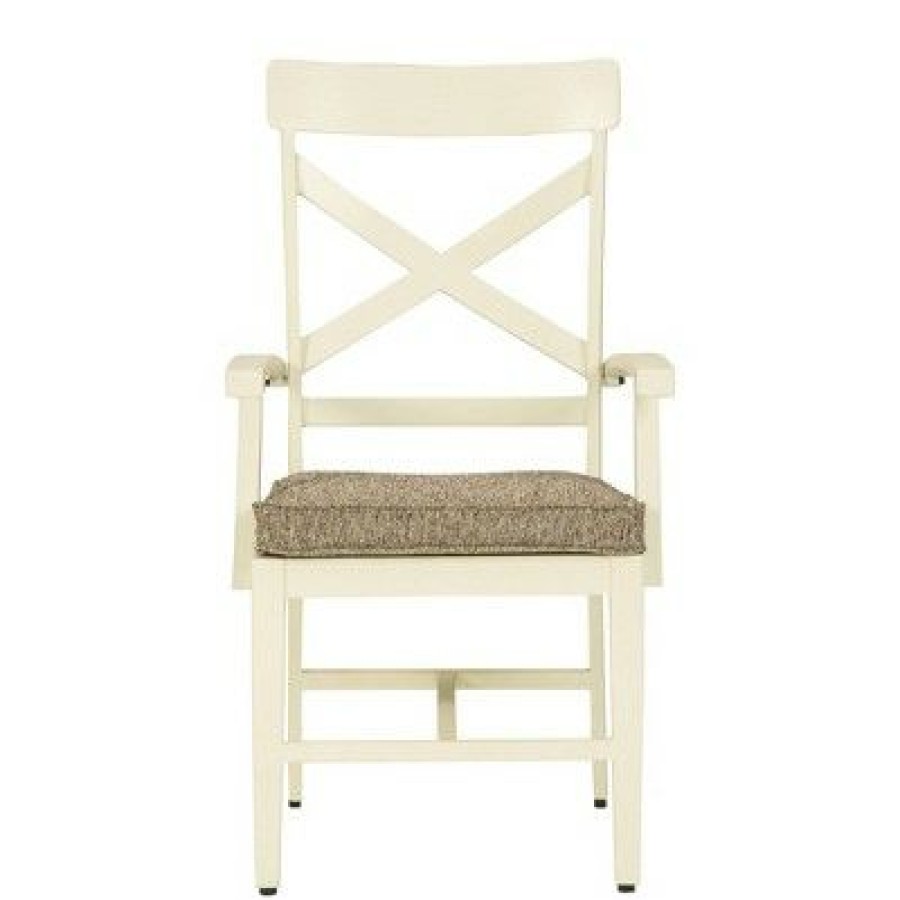 Set Of 2 Padded Aluminum Frame Armchairs With X Backrest White/Brown Benzara | * Online