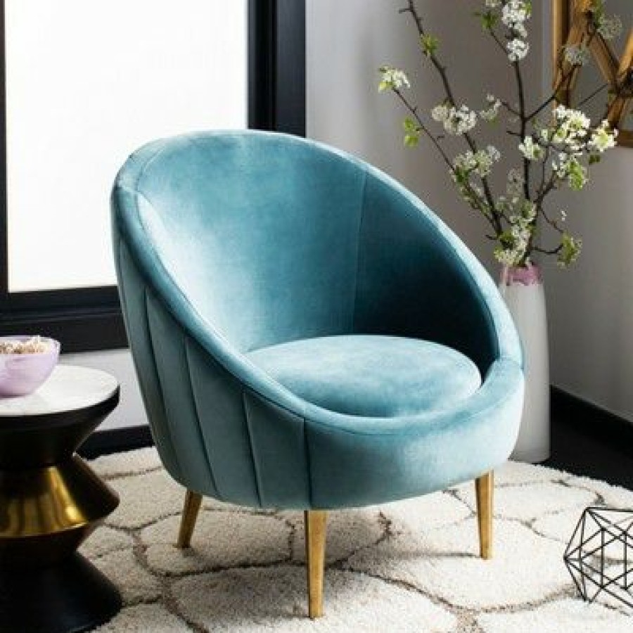 Razia Channel Tufted Tub Chair Sea Foam Safavieh | * New