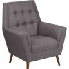 Hercules Contemporary Tufted Armchair Gray Riverstone Furniture | * Clearance