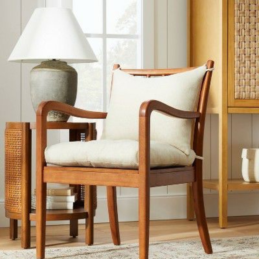 Threshold Designed W/Studio Mcgee Riverview Wood Frame Spindle Back Chair With Cushions Threshold Designed With Studio Mcgee | * Hot