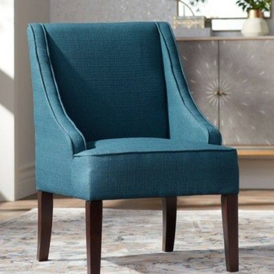 Elm Lane Dixon Blue Fabric Swoop Arm Chair | * Clearance