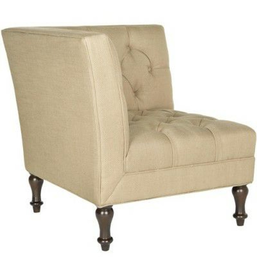 Jack Tufted Corner Chair Antique Gold Safavieh | * Online