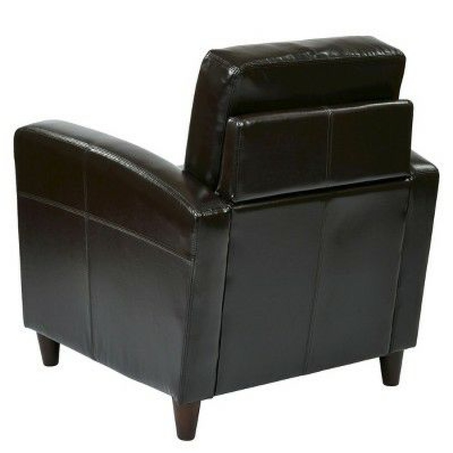 Venus Eco Leather Upholstered Club Chair Espresso Osp Home Furnishings | * Clearance