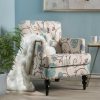 Harrison Tufted Club Chair White/Blue Christopher Knight Home | * Clearance