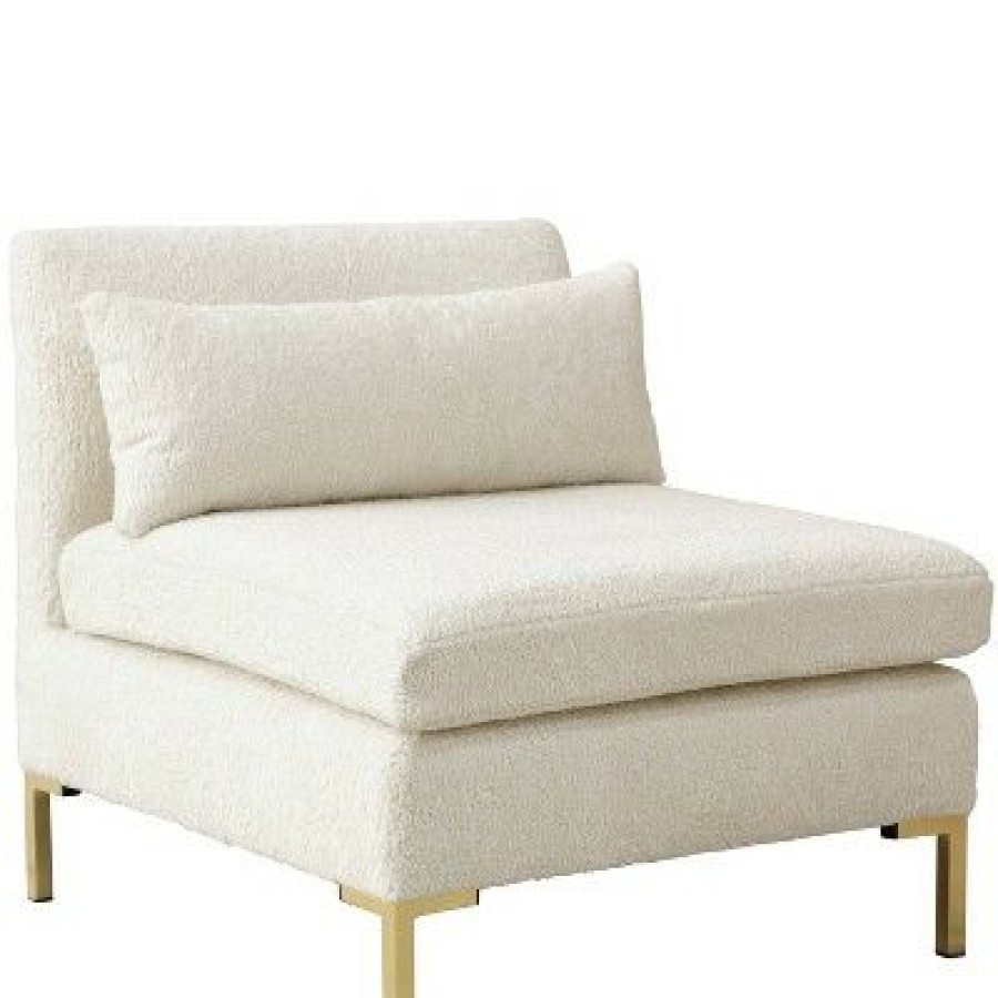 Armless Chair In Sheepskin Natural Cream Skyline Furniture | * Hot