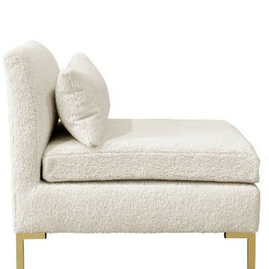 Armless Chair In Sheepskin Natural Cream Skyline Furniture | * Hot