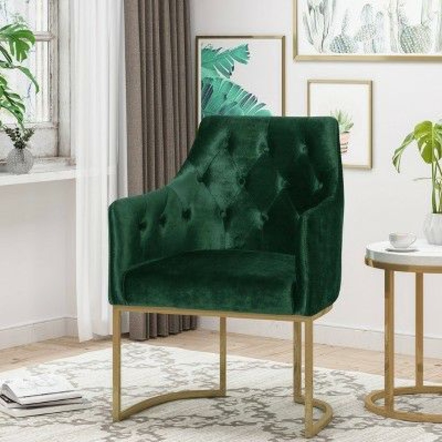 Mcdonough Modern Tufted Glam Accent Chair Christopher Knight Home | * Clearance