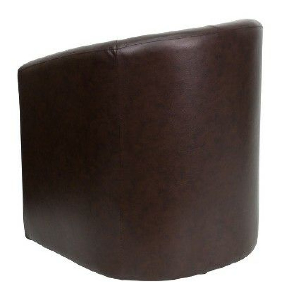 Flash Furniture Brown Leathersoft Barrel-Shaped Guest Chair | * Hot