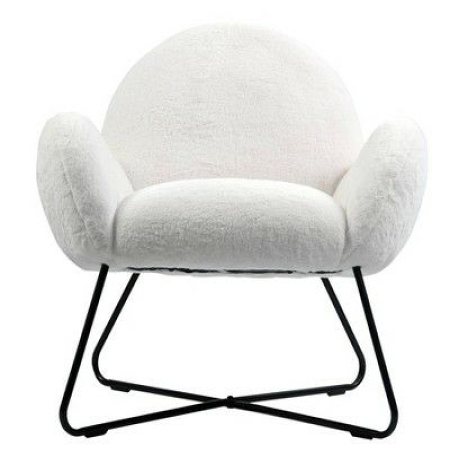 Brooklyn Accent Chair Faux Fur White Acessentials | * Best