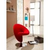 Set Of 2 Curl Wool Blend Swivel Accent Chairs Red Manhattan Comfort | * Online