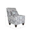 Blue Slate Collection Accent Chair Gray/Light/Large Damask Homepop | * Best