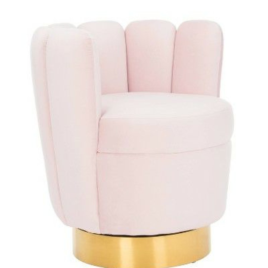 Arrow Channel Tufted Chair Light Pink Safavieh | * Online