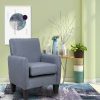 Simple Relax Linen Accent Armchair In Dark Gray | * New