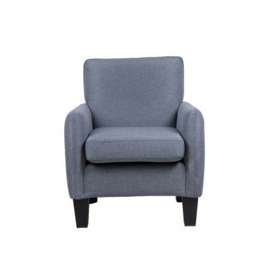 Simple Relax Linen Accent Armchair In Dark Gray | * New