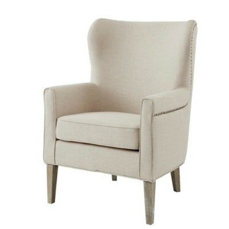 Madison Park Donner Accent Wingback Chair Natural | * Hot