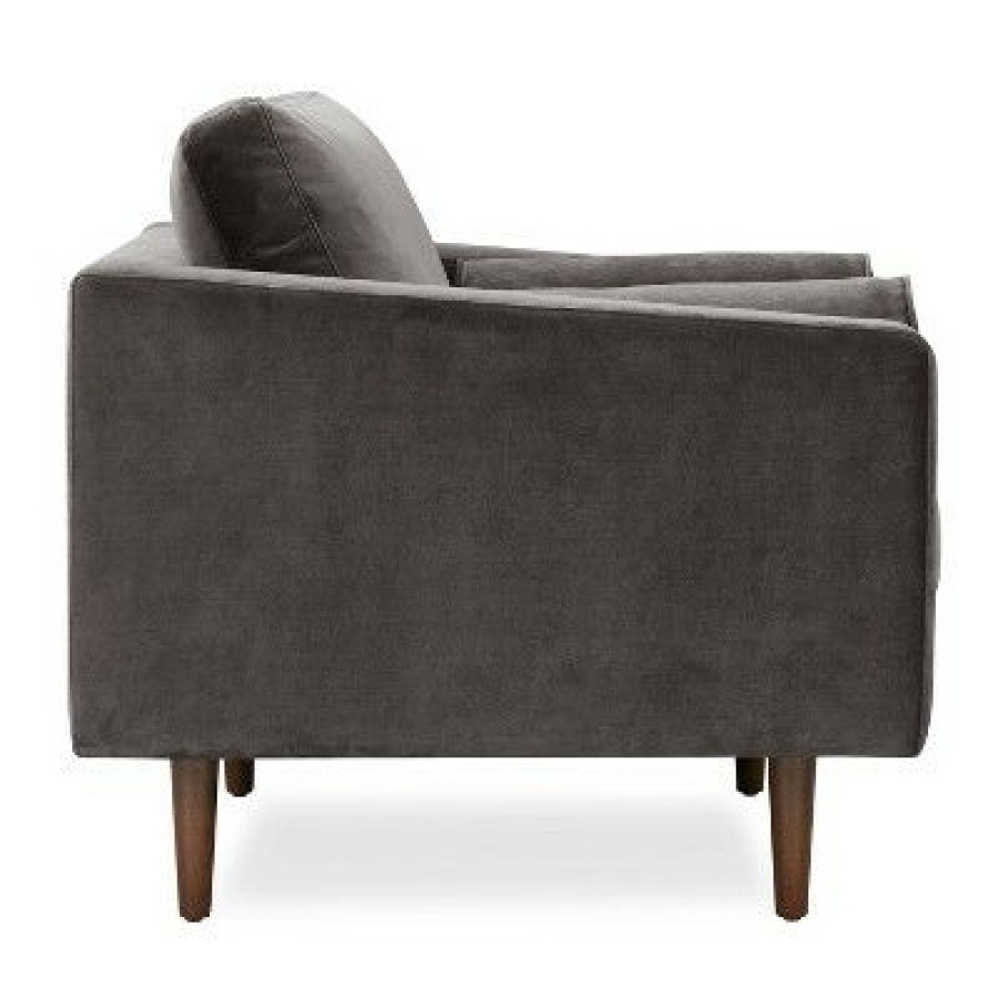 Florence Mid-Century Modern Velvet Lounge Chair Poly & Bark | * New