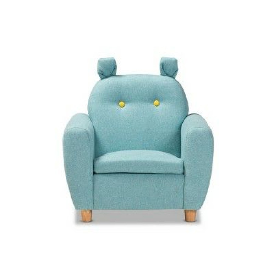 Kids' Gloria Fabric Upholstered Armchair With Animal Ears Blue Baxton Studio | * Hot