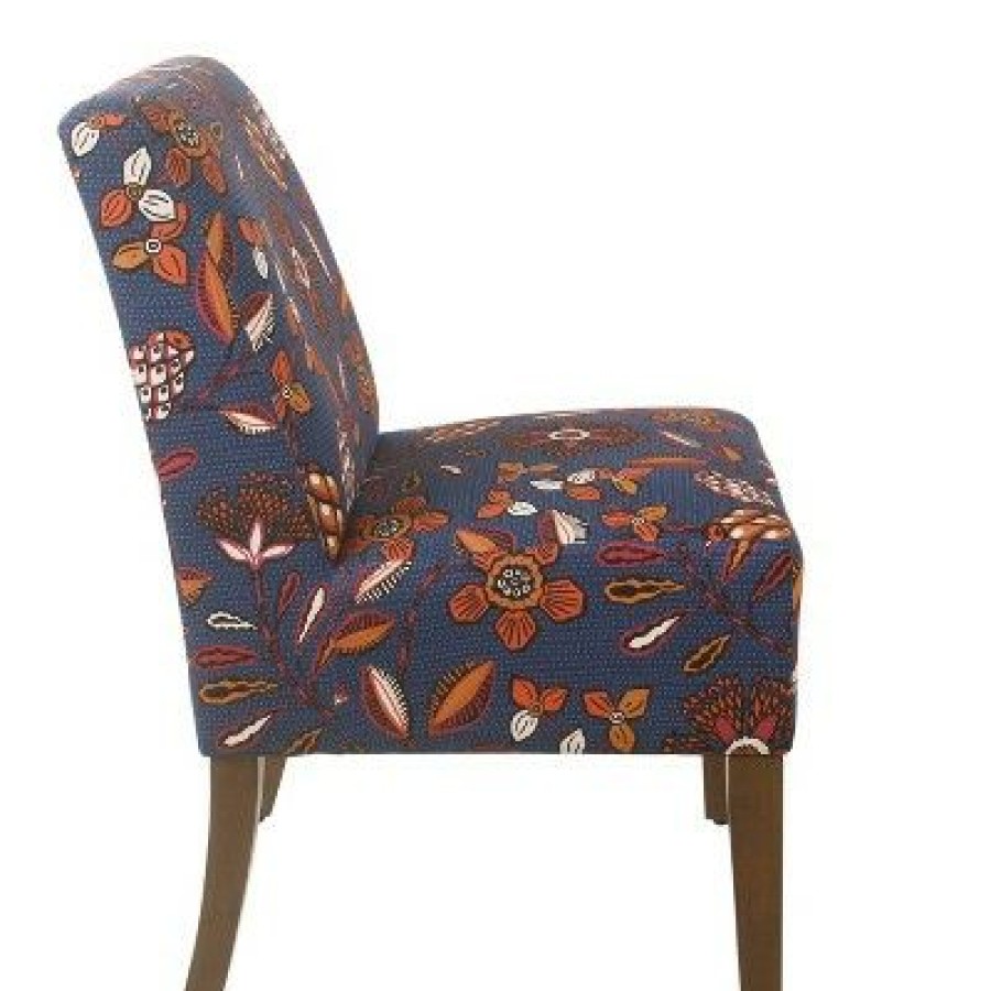 Armless Accent Chair Blue/Pink Floral Homepop | * Wholesale