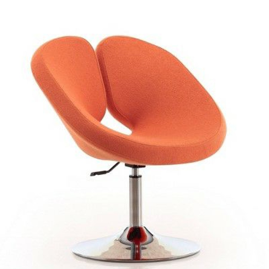 Set Of 2 Perch Wool Blend Adjustable Chairs Orange Manhattan Comfort | * Best